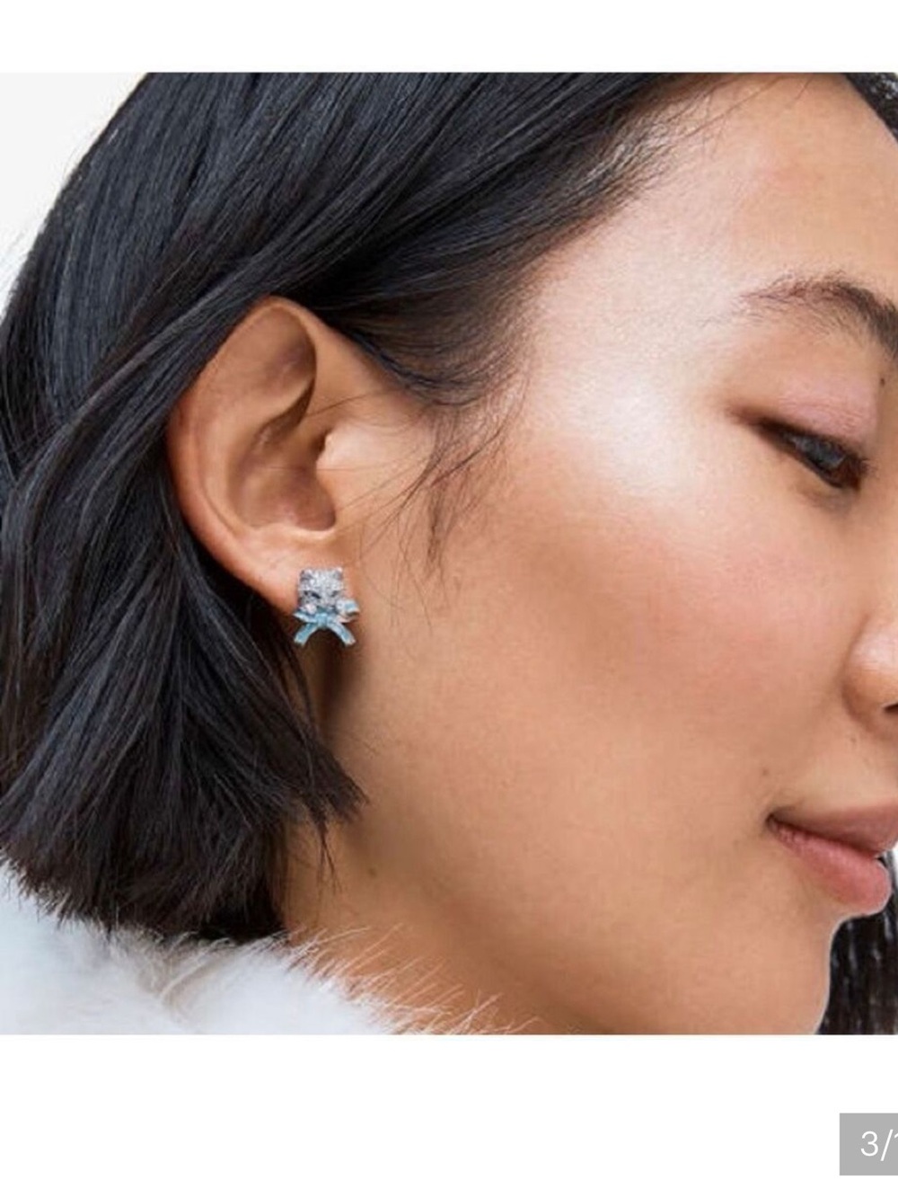 π±Kate Spade Kitten-Couture π± Collectors edition pave Cat Bow Stud Earrings. - Picture 5 of 8